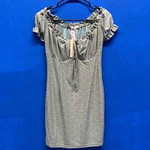 Elegant Gray Ruffled Women's Dress